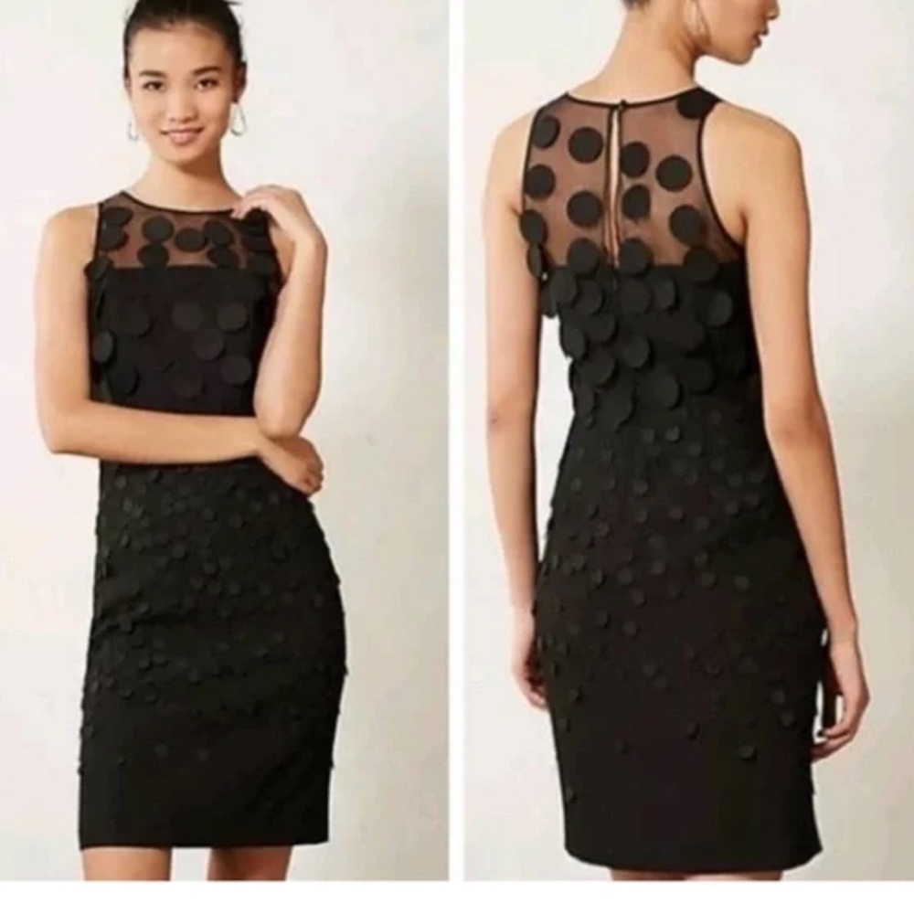 Anthropologie Black Ruffled Halter Mini Dress